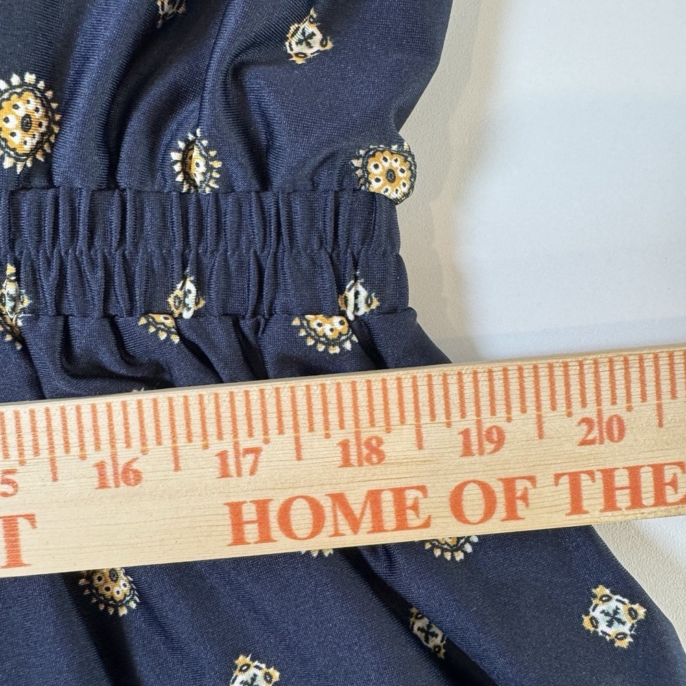Always Indigo Dress Womens 2X Shirt Dress Navy Blue Medallion Button-Down Boho - Picture 4 of 6